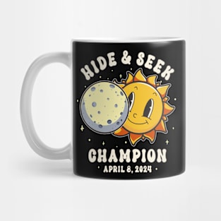 Total Solar Eclipse 2024 Hide & Seek Champion Funny Sun Peeking Out From Behind The Moon Mug